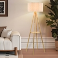 BRILAGI - Stojací lampa NORDIC WAVE 1xE27/15W/230V dřevo/len