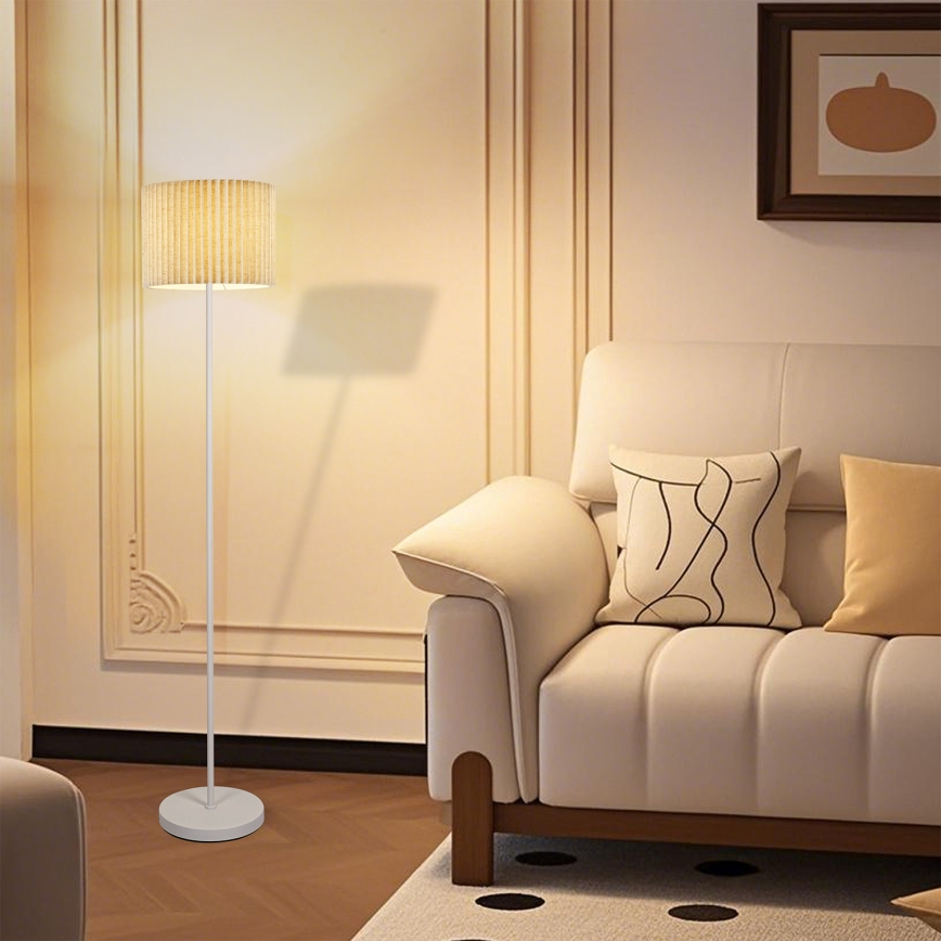 Brilagi - Stojací lampa NORDIC WAVE 1xE27/15W/230V len/bílá