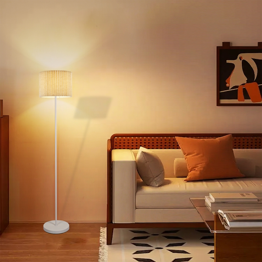 Brilagi - Stojací lampa NORDIC WAVE 1xE27/15W/230V len/bílá