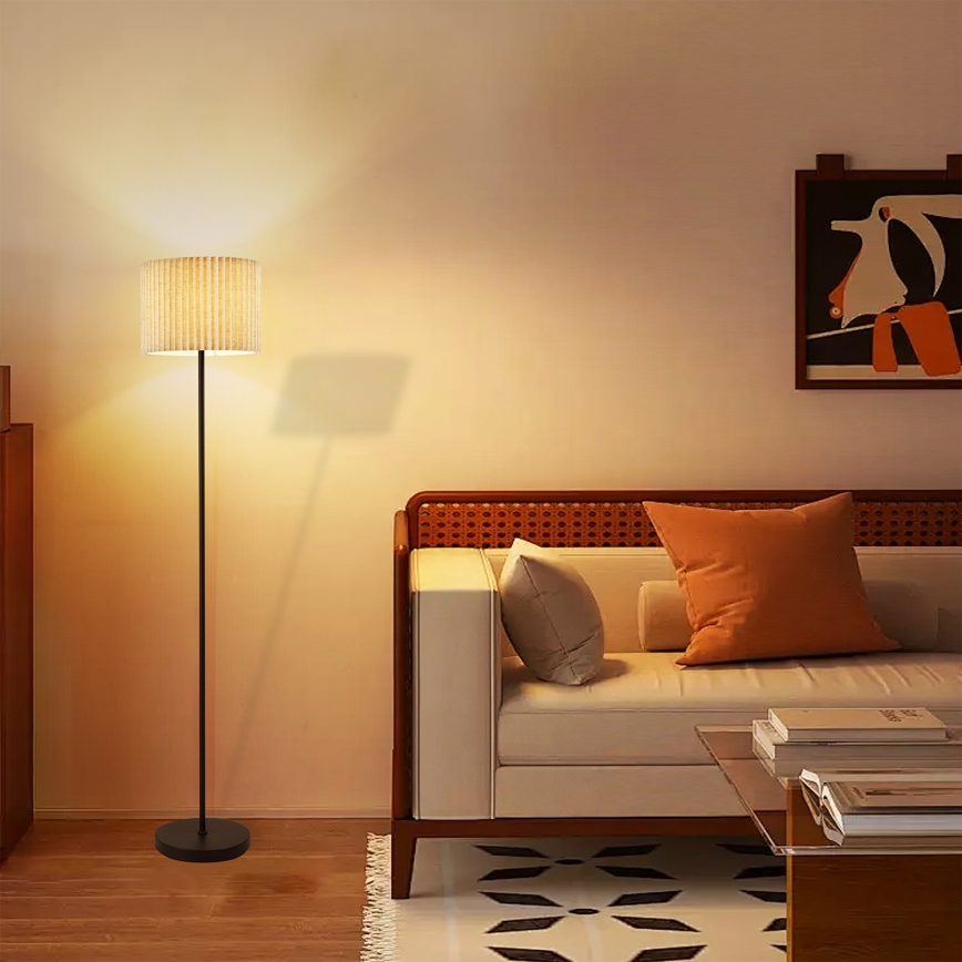 Brilagi - Stojací lampa NORDIC WAVE 1xE27/15W/230V len/černá