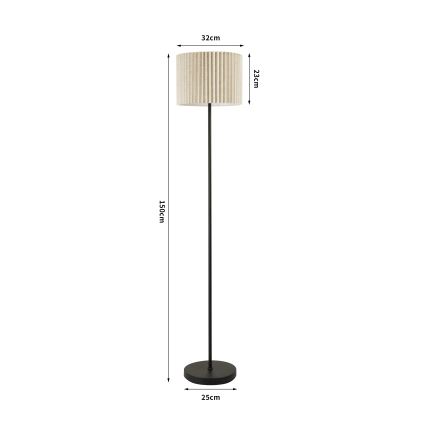 Brilagi - Stojací lampa NORDIC WAVE 1xE27/15W/230V len/černá
