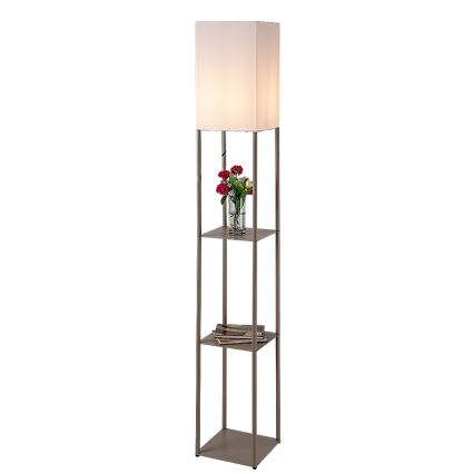 Brilagi - Stojací lampa s poličkami GRADUS 1xE27/40W/230V 150 cm šedá/béžová