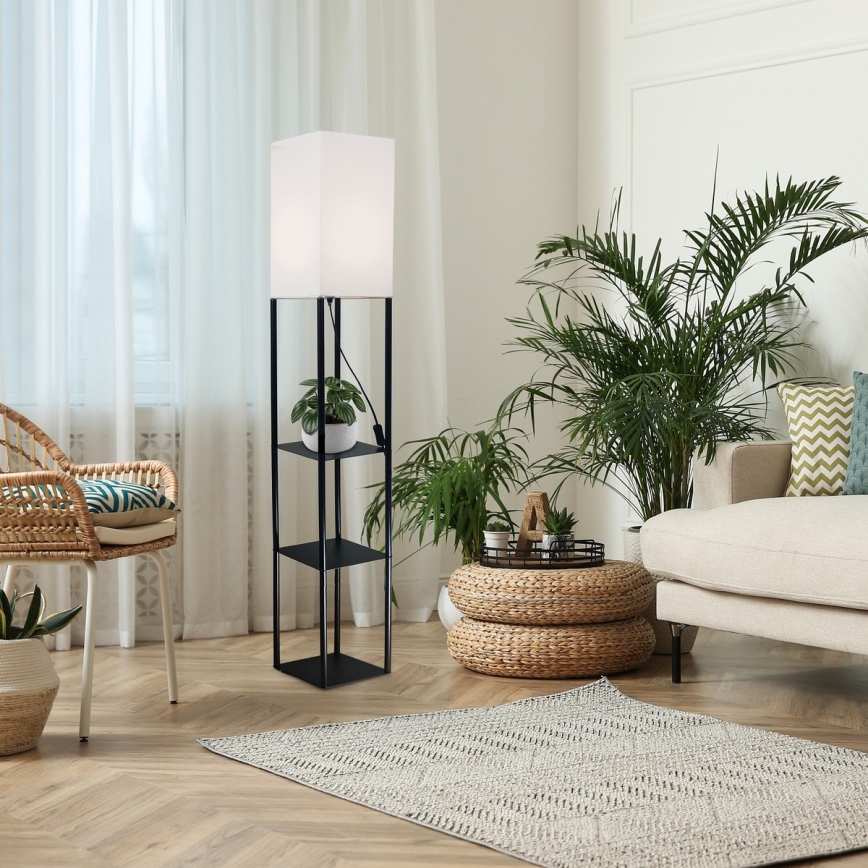 Brilagi - Stojací lampa s poličkami GRADUS 1xE27/40W/230V černá/bílá