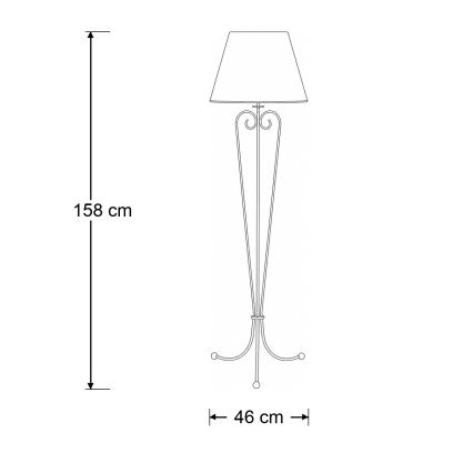 Brilagi - Stojací lampa SONIA 1xE27/15W/230V krémová/patina