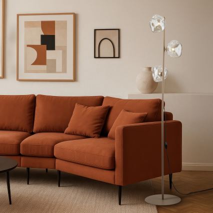 Brilagi - Stojací lampa VULCANO 3xG9/8W/230V béžová/kouřová béžová