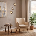 Brilagi - Stojací lampa VULCANO 3xG9/8W/230V černá/kouřová černá