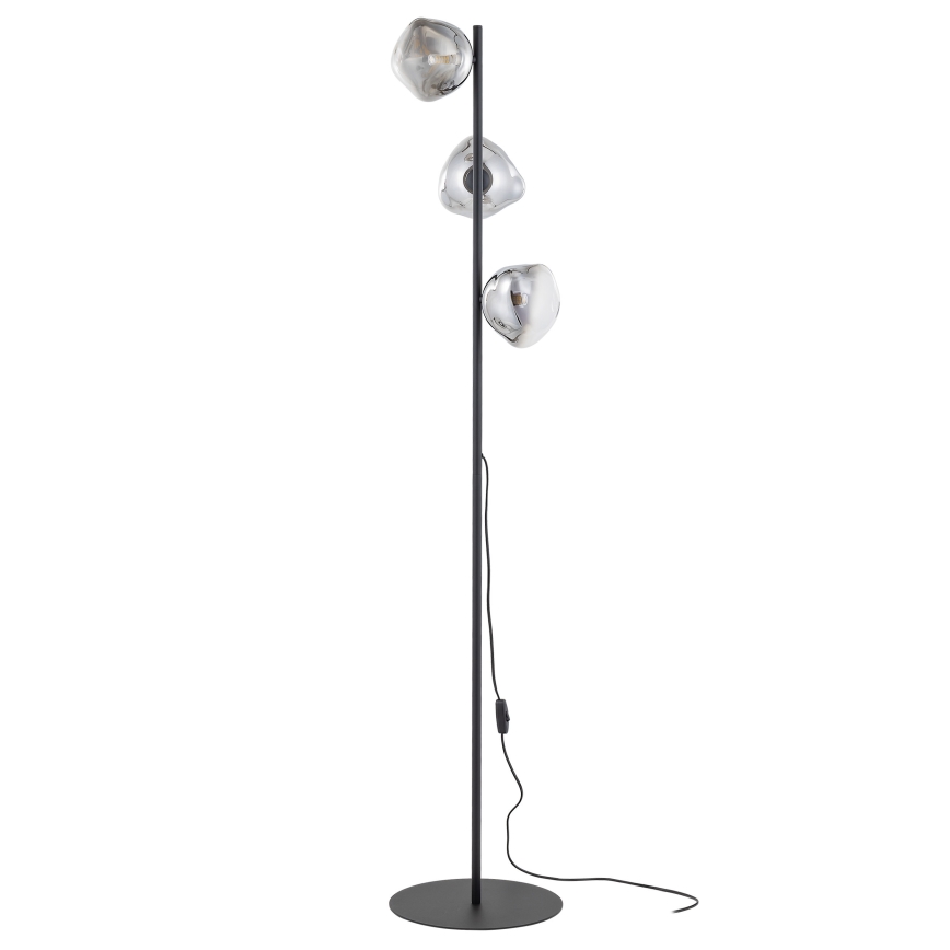 Brilagi - Stojací lampa VULCANO 3xG9/8W/230V černá/kouřová černá