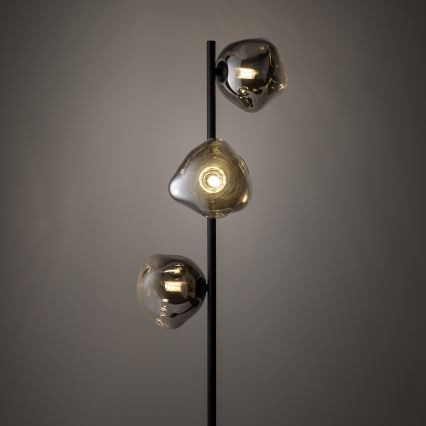 Brilagi - Stojací lampa VULCANO 3xG9/8W/230V černá/kouřová černá