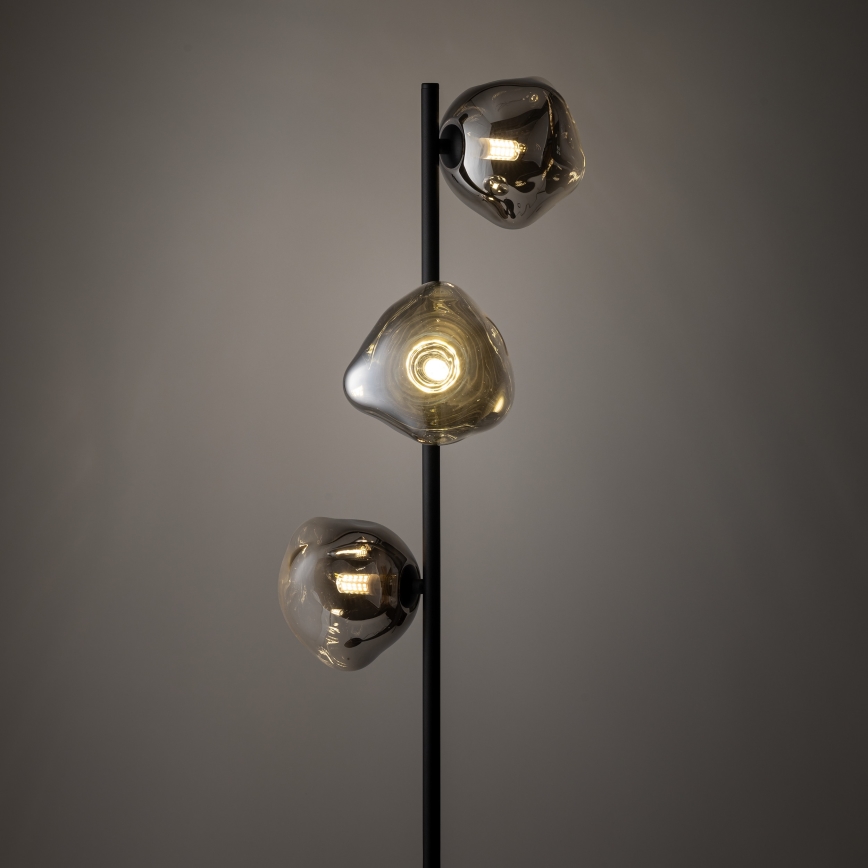 Brilagi - Stojací lampa VULCANO 3xG9/8W/230V černá/kouřová černá