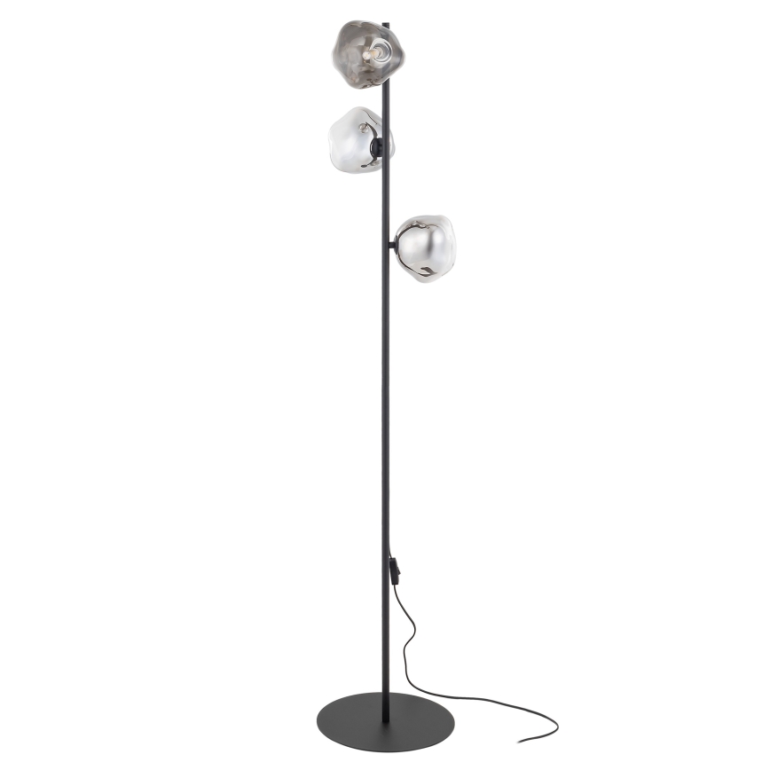 Brilagi - Stojací lampa VULCANO 3xG9/8W/230V černá/kouřová černá