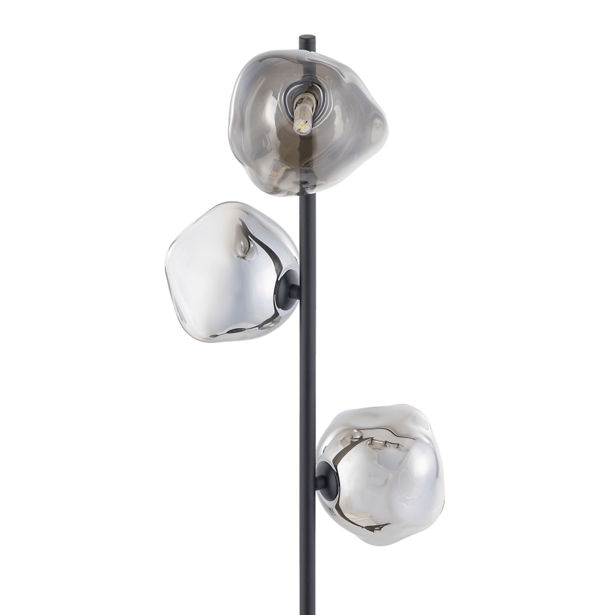 Brilagi - Stojací lampa VULCANO 3xG9/8W/230V černá/kouřová černá