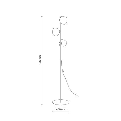 Brilagi - Stojací lampa VULCANO 3xG9/8W/230V černá/kouřová černá