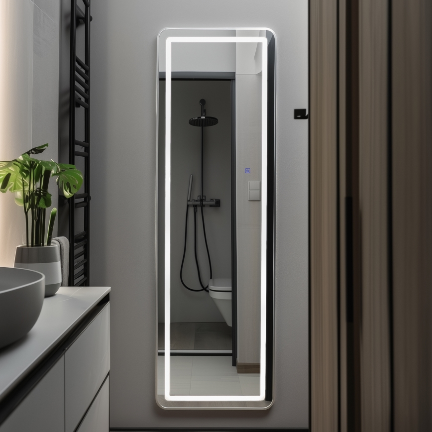 Brilagi - Stojací zrcadlo BELLEZA LED/42W/230V 160x50 cm IP44 CRI 90 stmívatelné + CCT