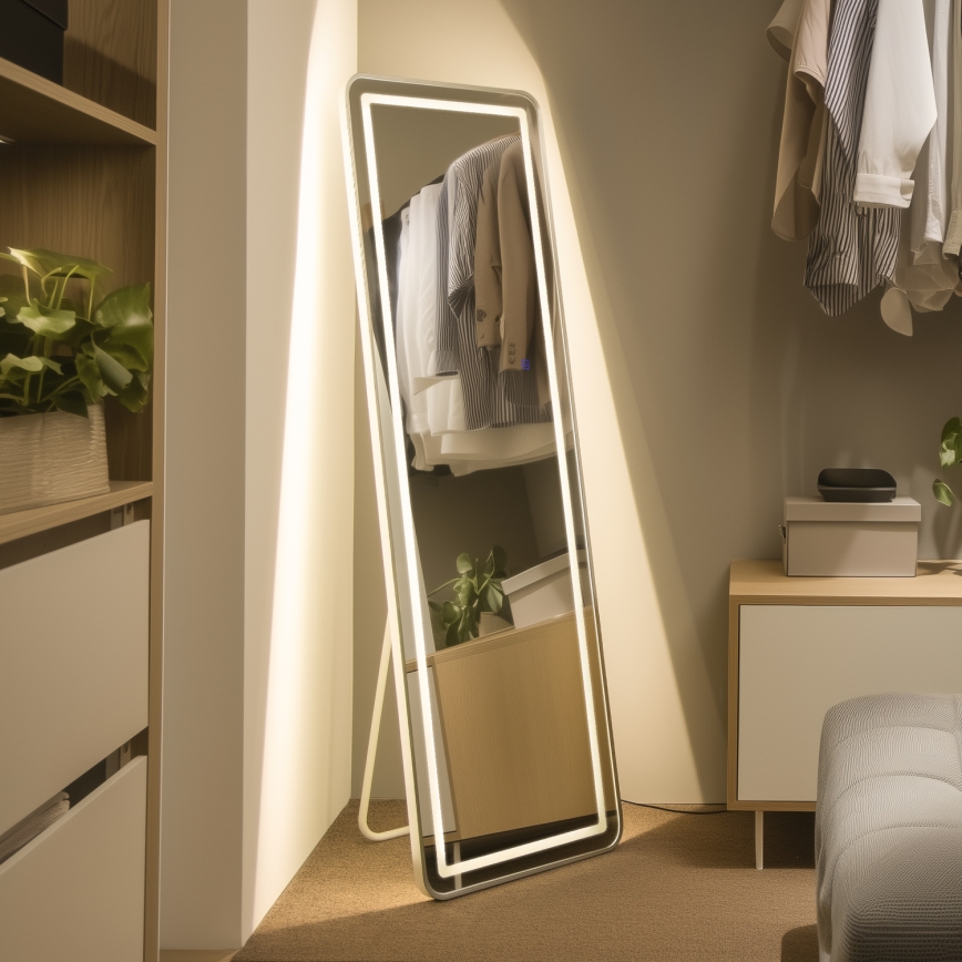 Brilagi - Stojací zrcadlo BELLEZA LED/42W/230V 160x50 cm IP44 CRI 90 stmívatelné + CCT