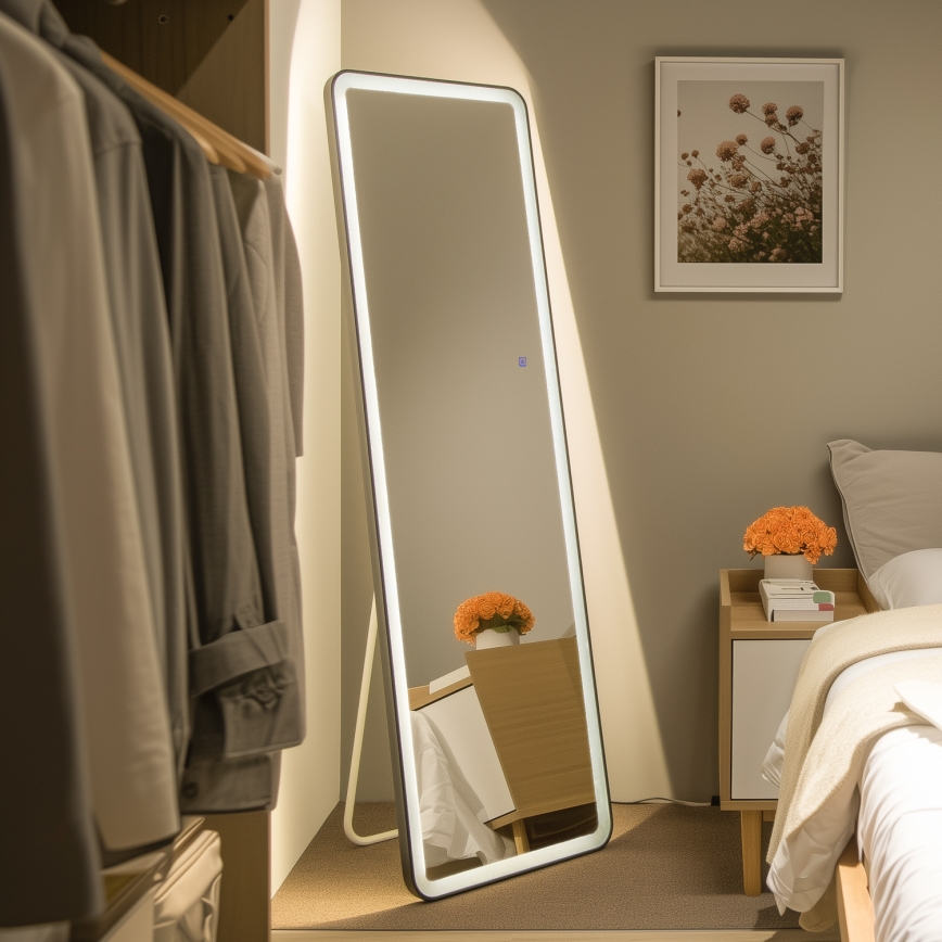 Brilagi - Stojací zrcadlo ELEGANZA LED/42W/230V 160x50 cm IP44 CRI 90 stmívatelné + CCT