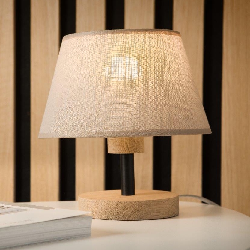 Brilagi - Stolní lampa ANTHONY 1xE27/60W/230V dub/béžová