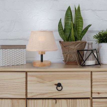 Brilagi - Stolní lampa ANTHONY 1xE27/60W/230V dub/béžová