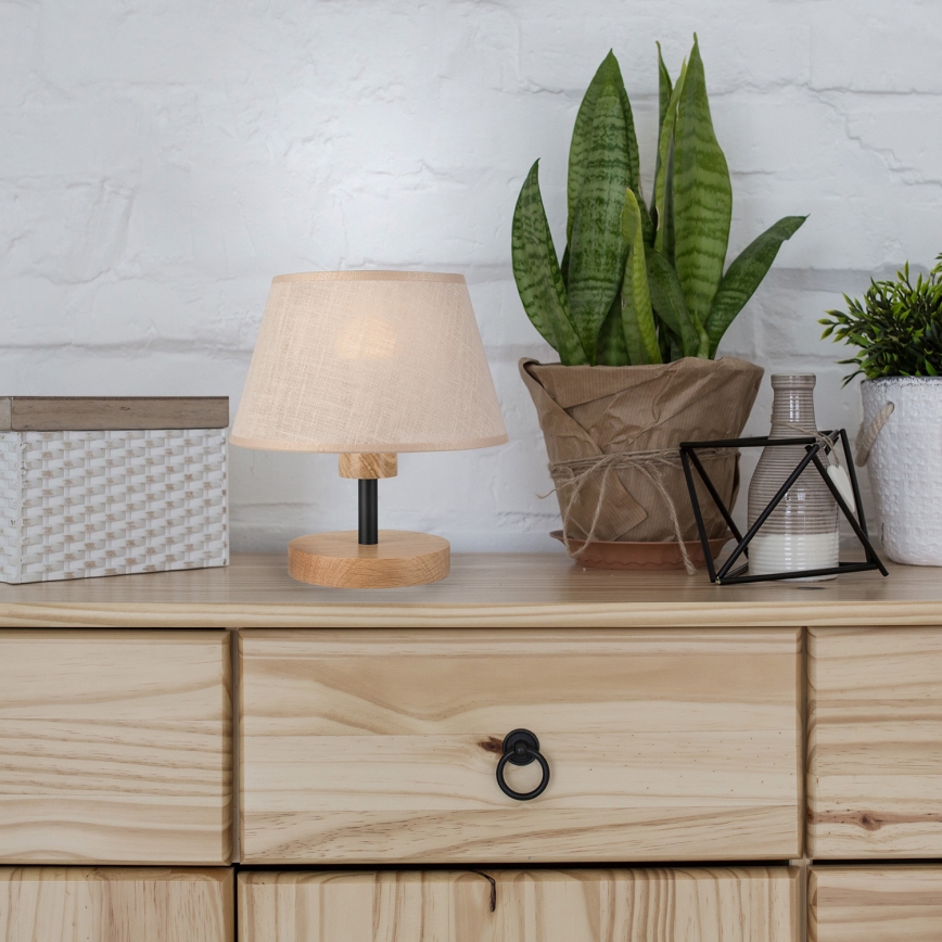 Brilagi - Stolní lampa ANTHONY 1xE27/60W/230V dub/béžová