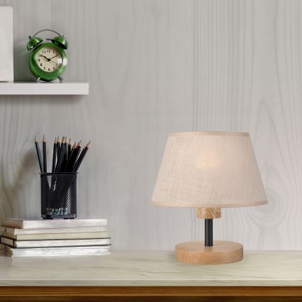 Brilagi - Stolní lampa ANTHONY 1xE27/60W/230V dub/béžová