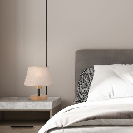 Brilagi - Stolní lampa ANTHONY 1xE27/60W/230V dub/béžová
