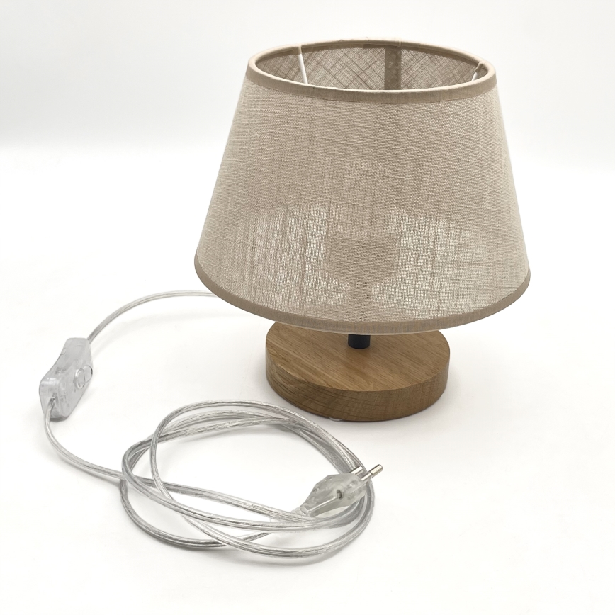 Brilagi - Stolní lampa ANTHONY 1xE27/60W/230V dub/béžová