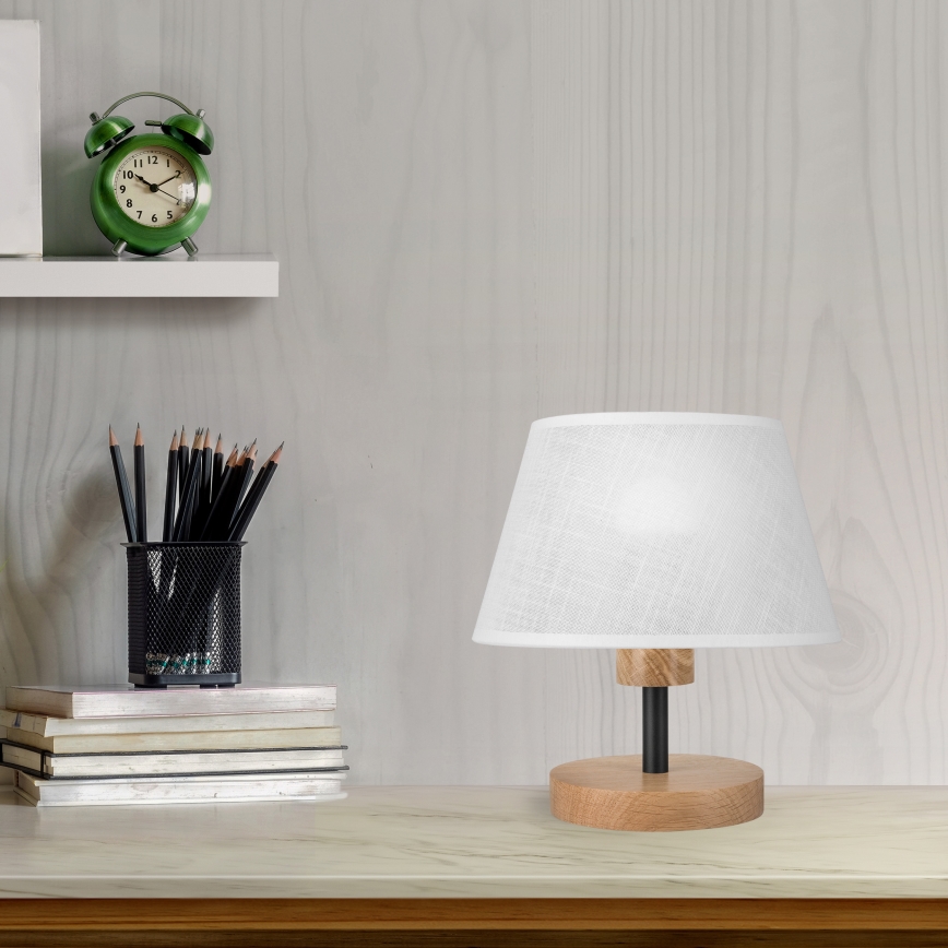 Brilagi - Stolní lampa ANTHONY 1xE27/60W/230V dub/bílá