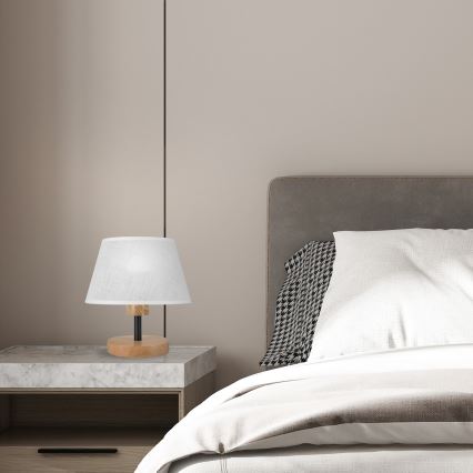 Brilagi - Stolní lampa ANTHONY 1xE27/60W/230V dub/bílá