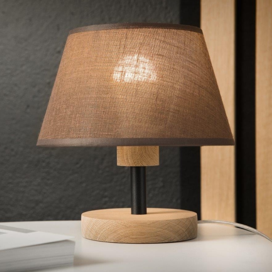 Brilagi - Stolní lampa ANTHONY 1xE27/60W/230V dub/hnědá