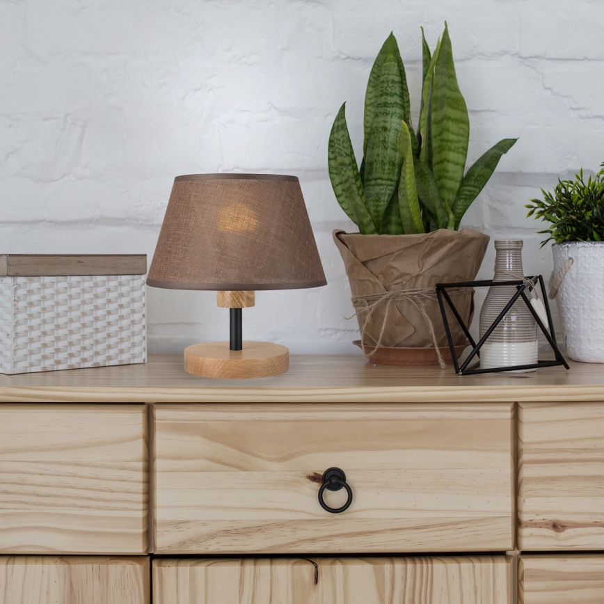 Brilagi - Stolní lampa ANTHONY 1xE27/60W/230V dub/hnědá