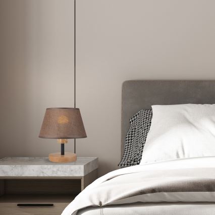 Brilagi - Stolní lampa ANTHONY 1xE27/60W/230V dub/hnědá