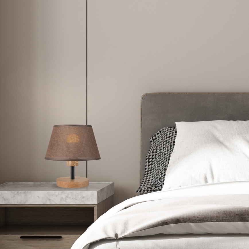 Brilagi - Stolní lampa ANTHONY 1xE27/60W/230V dub/hnědá