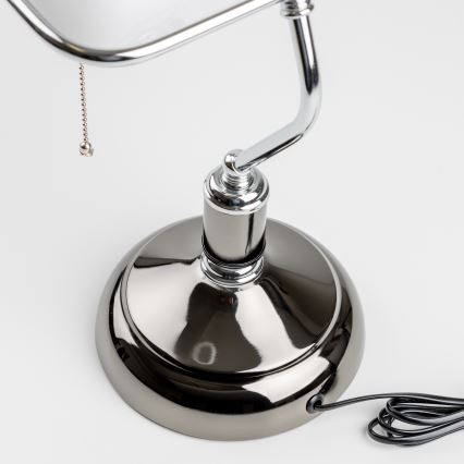 Brilagi - Stolní lampa BANK OFFICE 1xE27/60W/230V černá/stříbrná/bílá