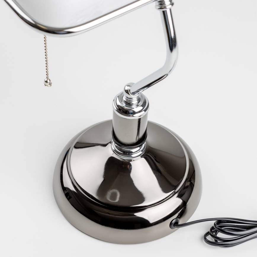 Brilagi - Stolní lampa BANK OFFICE 1xE27/60W/230V černá/stříbrná/bílá