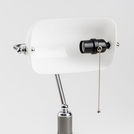 Brilagi - Stolní lampa BANK OFFICE 1xE27/60W/230V černá/stříbrná/bílá