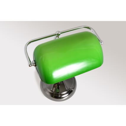 Brilagi - Stolní lampa BANK OFFICE 1xE27/60W/230V černá/stříbrná/zelená