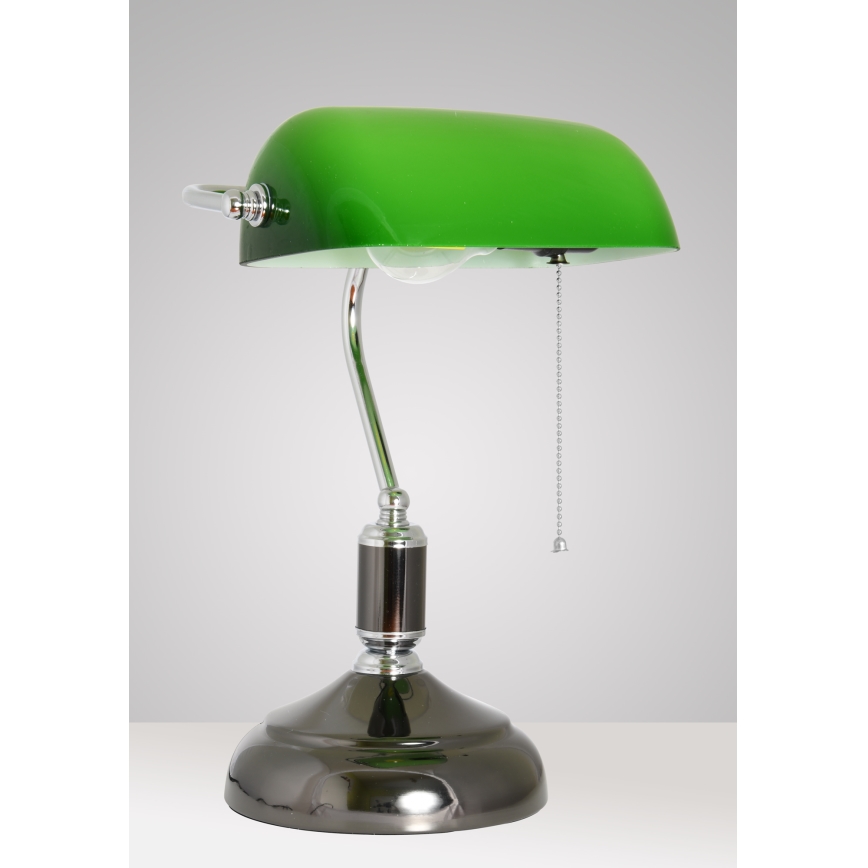 Brilagi - Stolní lampa BANK OFFICE 1xE27/60W/230V černá/stříbrná/zelená