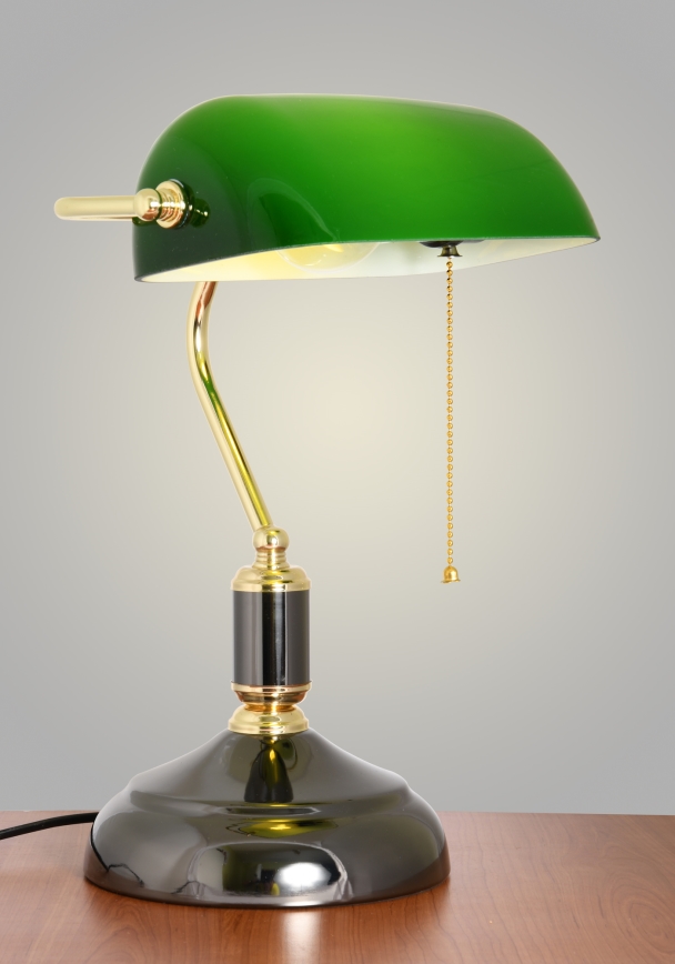 Brilagi - Stolní lampa BANK OFFICE 1xE27/60W/230V černá/zlatá/zelená