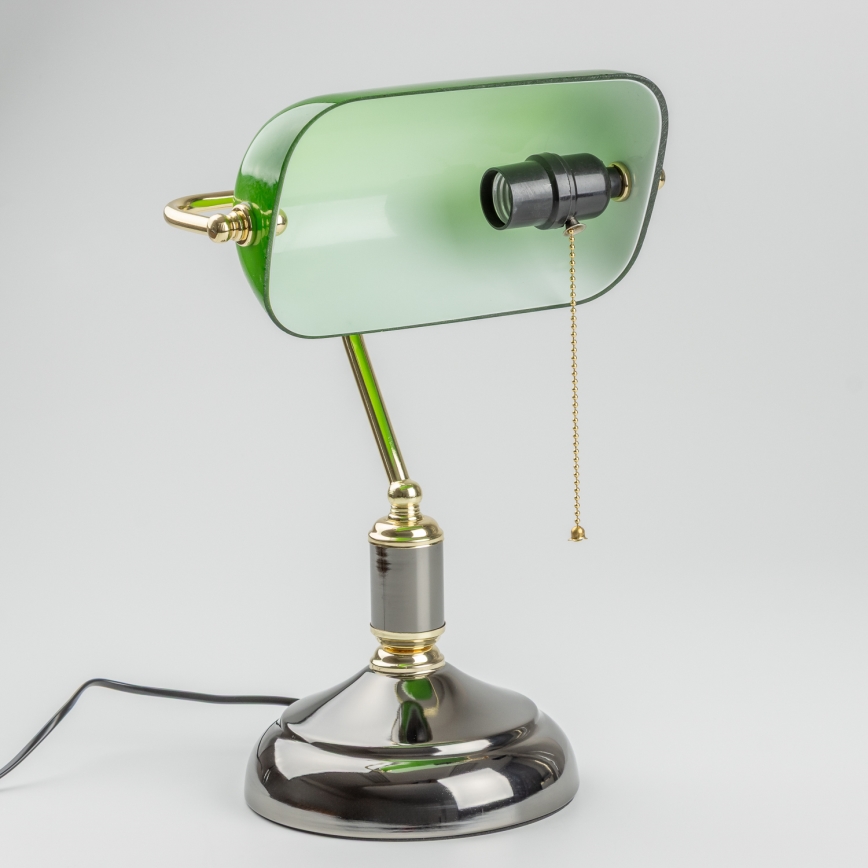 Brilagi - Stolní lampa BANK OFFICE 1xE27/60W/230V černá/zlatá/zelená