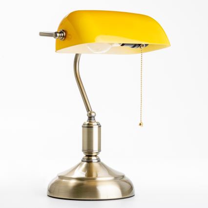 Brilagi - Stolní lampa BANK OFFICE 1xE27/60W/230V mosaz/oranžová