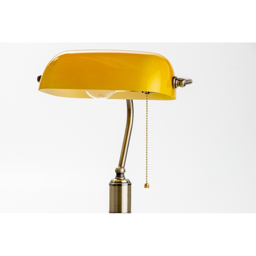 Brilagi - Stolní lampa BANK OFFICE 1xE27/60W/230V mosaz/oranžová