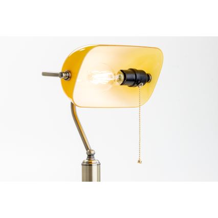 Brilagi - Stolní lampa BANK OFFICE 1xE27/60W/230V mosaz/oranžová