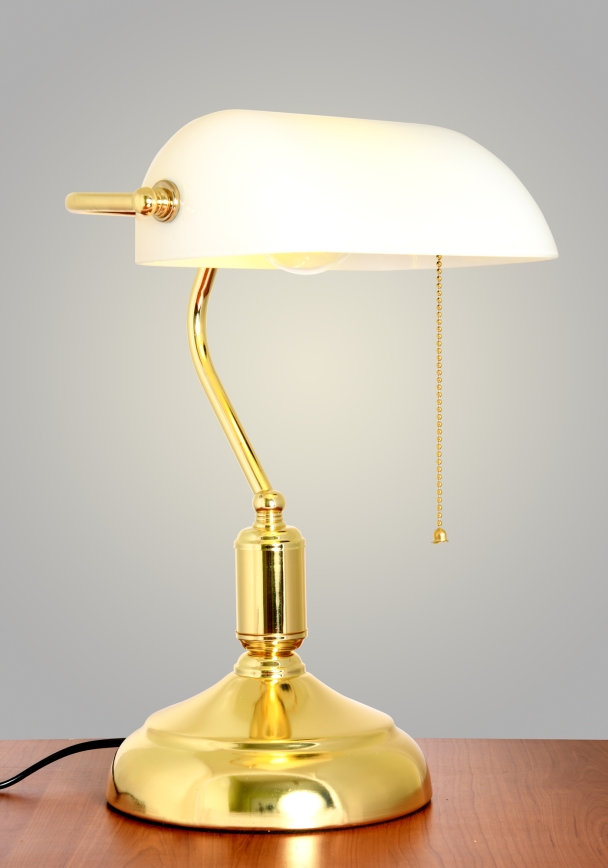 Brilagi - Stolní lampa BANK OFFICE 1xE27/60W/230V zlatá/bílá