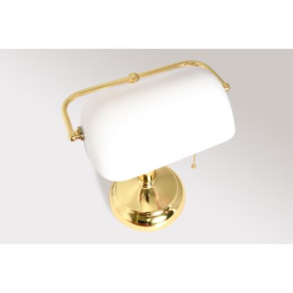 Brilagi - Stolní lampa BANK OFFICE 1xE27/60W/230V zlatá/bílá