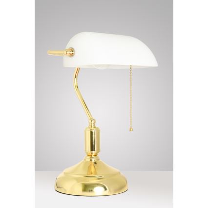 Brilagi - Stolní lampa BANK OFFICE 1xE27/60W/230V zlatá/bílá