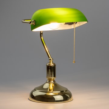 Brilagi - Stolní lampa BANK OFFICE 1xE27/60W/230V zlatá/zelená