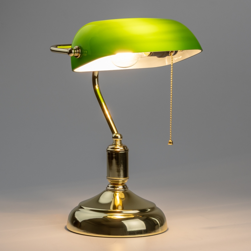 Brilagi - Stolní lampa BANK OFFICE 1xE27/60W/230V zlatá/zelená
