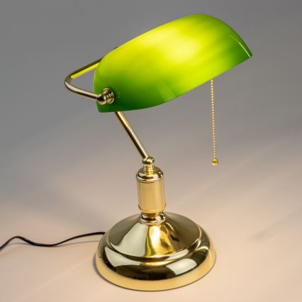 Brilagi - Stolní lampa BANK OFFICE 1xE27/60W/230V zlatá/zelená