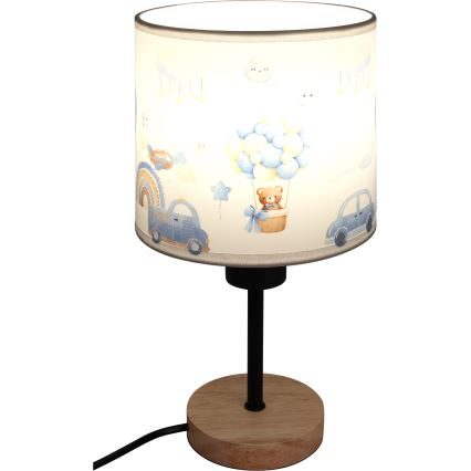 Brilagi - Dětská stolní lampa BOBO WOOD 1xE27/25W/230V dub/černá/bílá/modrá/medvídci