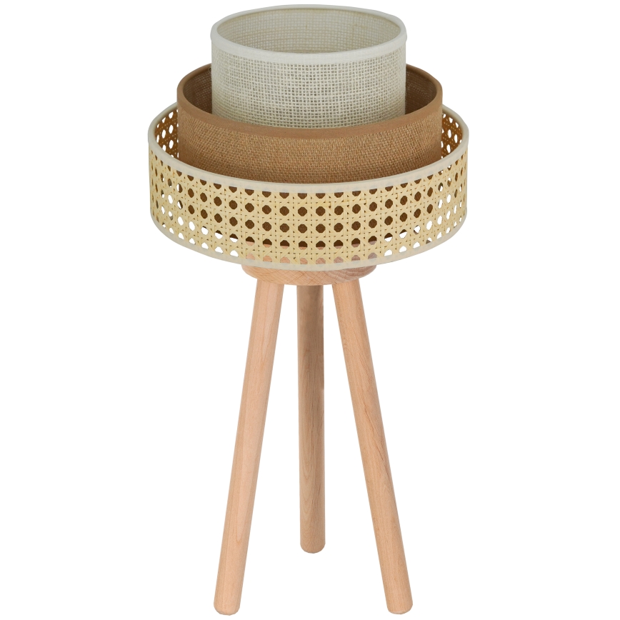 Brilagi - Stolní lampa CEDAR LUNETA 1xE27/15W/230V ratan/hnědá/krémová