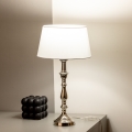 Brilagi - Stolní lampa CERIA 1xE27/60W/230V pr. 25 cm lesklý chrom/bílá